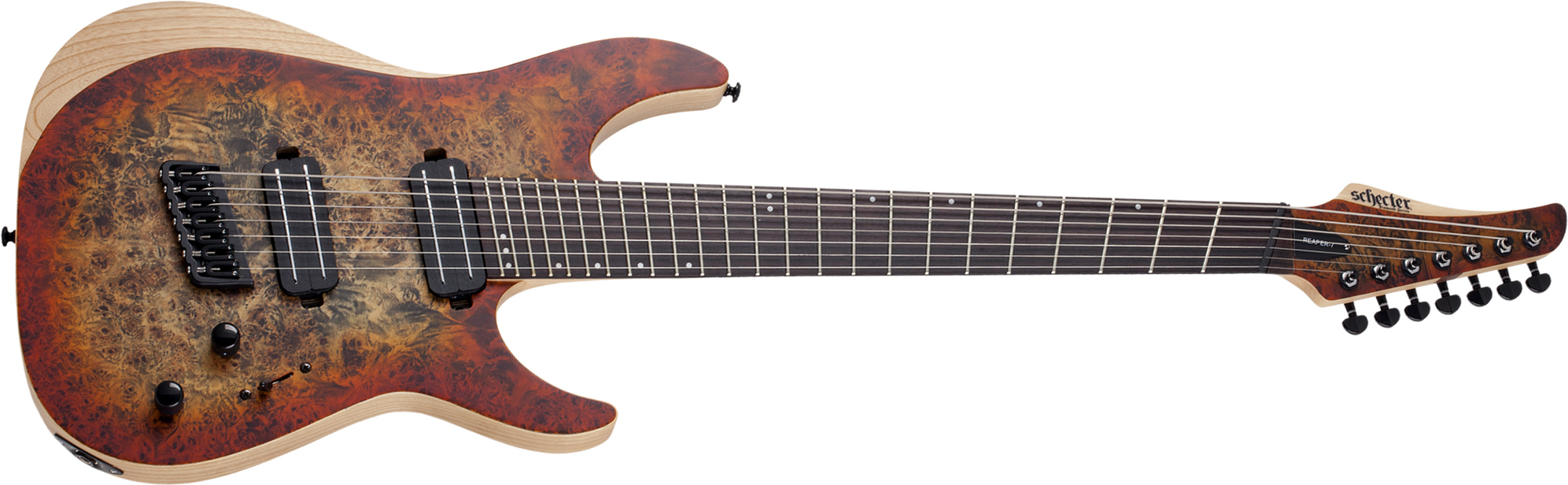 Schecter Reaper-7 Multiscale 7c Ht 2h Eb - Satin Inferno Burst - Multi-Scale Guitar - Main picture