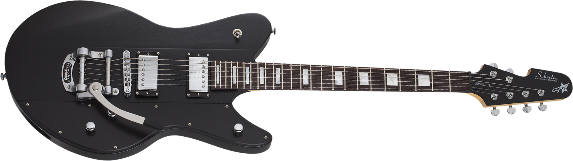 Schecter Robert Smith Ultra Cure Signature 2h Trem Bigsby Rw - Black Pearl - Signature electric guitar - Main picture