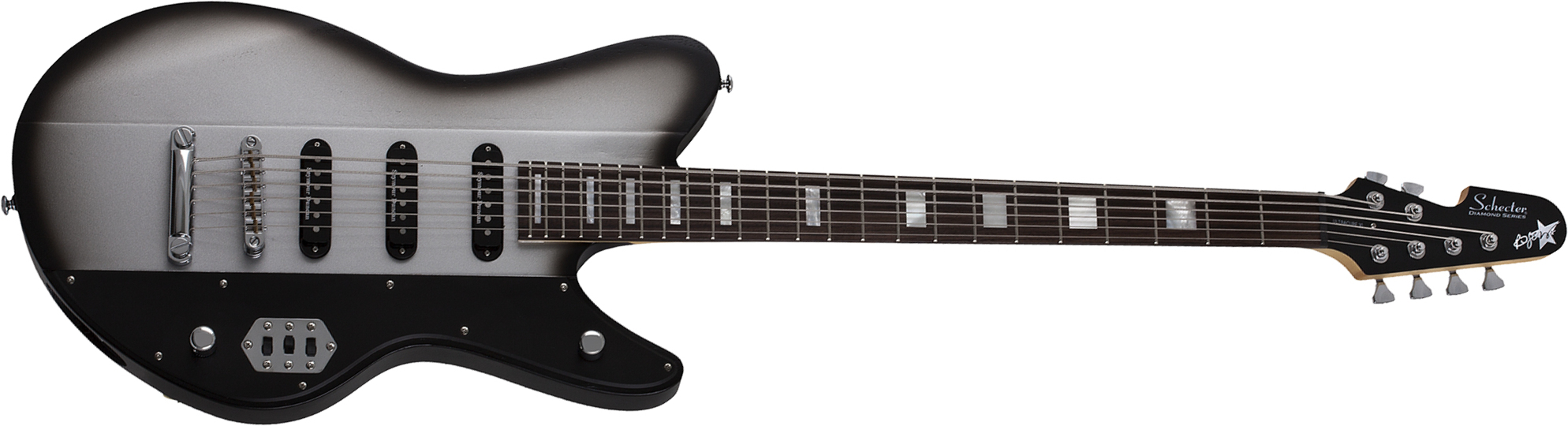 Schecter Robert Smith Ultracure Vi Ht 3s Seymour Duncan Rw - Silver Burst Pearl - Baritone guitar - Main picture