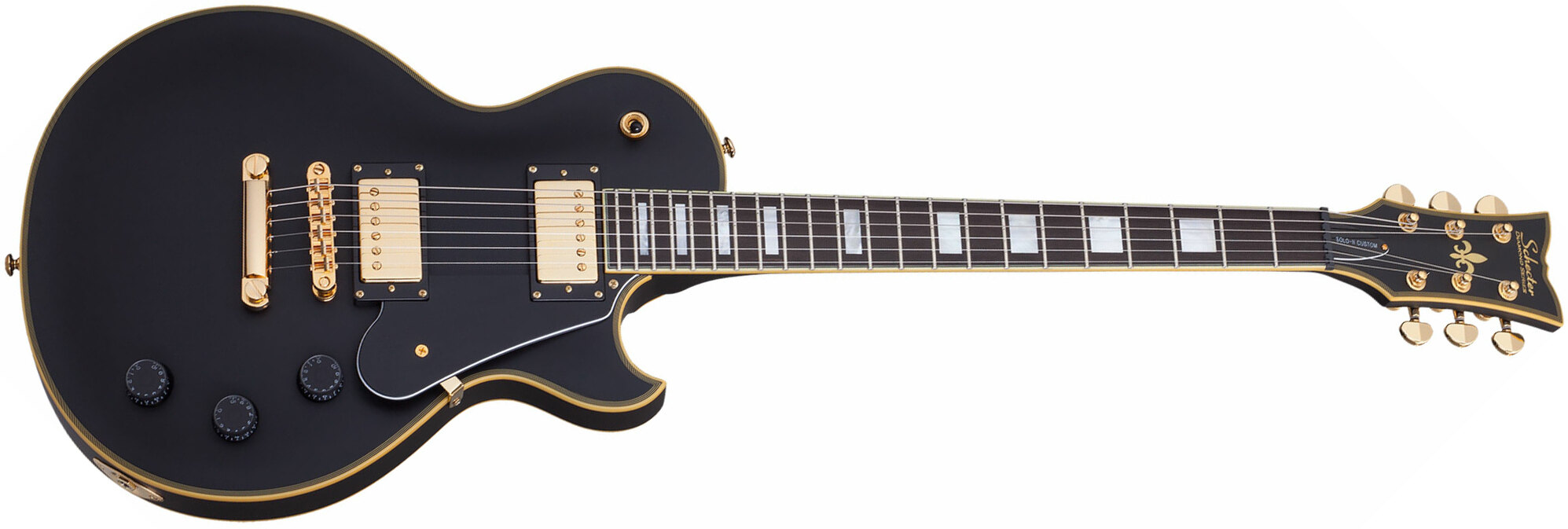 Schecter Solo-ii Custom 2h Ht Eb - Aged Black Satin - Single cut electric guitar - Main picture