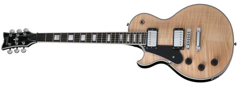 Schecter Solo-ii Custom Lh Gaucher 2h Ht Eb - Gloss Natural - Left-handed electric guitar - Main picture