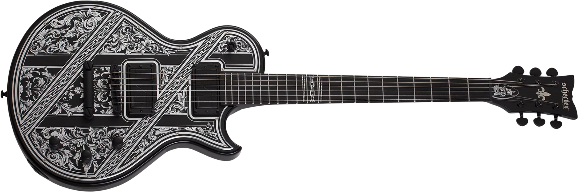 Schecter Solo Ii Pryzm Palladium 2h Fishman Fluence Modern Eb - Gloss Black - Metal electric guitar - Main picture