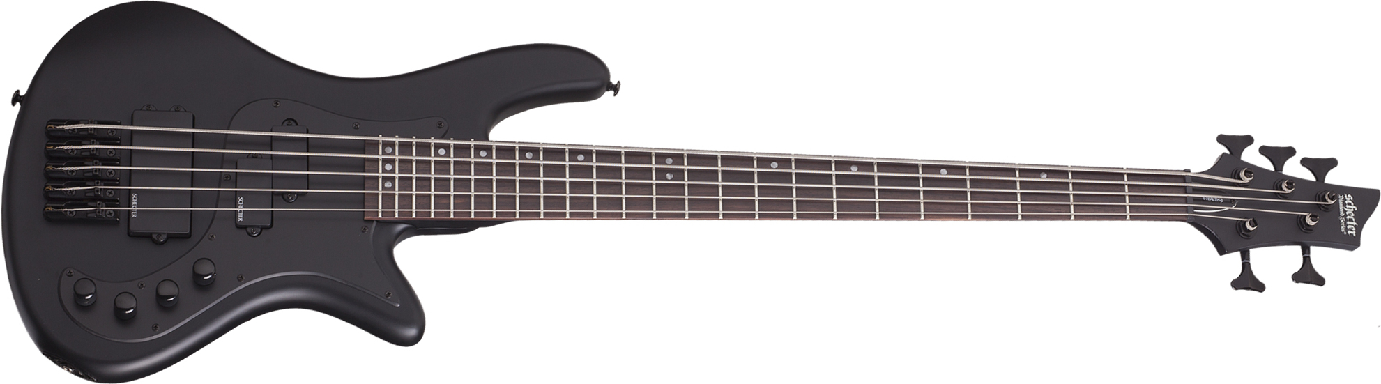 Schecter Stiletto Stealth-5 5c Active Rw - Satin Black - Solid body electric bass - Main picture