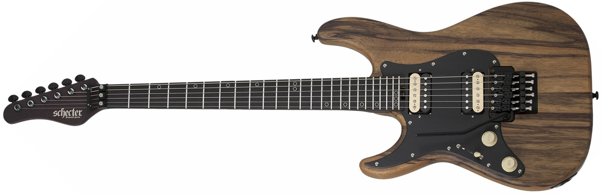 Schecter Sun Valley Super Shredder Exotic Black Limba Lh Gaucher 2h Fr Eb - Black Limba - Left-handed electric guitar - Main picture