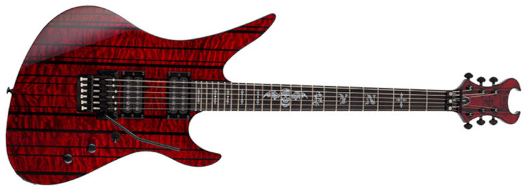 Schecter Synyster Gates Standard Plus Fr Hh Eb - Transparent Deep Red - Signature electric guitar - Main picture