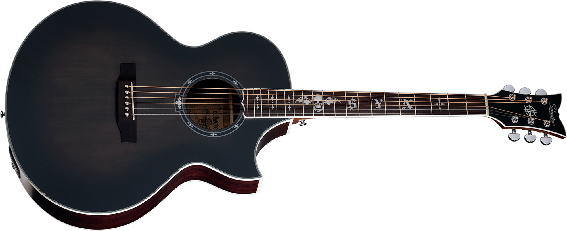 Schecter Synyster Gates Syn Ga Sc Signature Grand Auditorium Cw Epicea Palissandre Rw - Trans Black Burst Satin - Folk guitar - Main picture