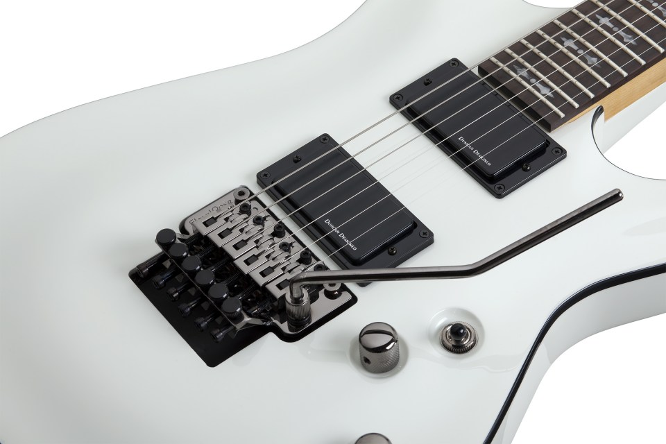 Schecter Demon-6 FR - vintage white Str shape electric guitar Schecter Demon-6 FR - vintage white Str shape electric guitar