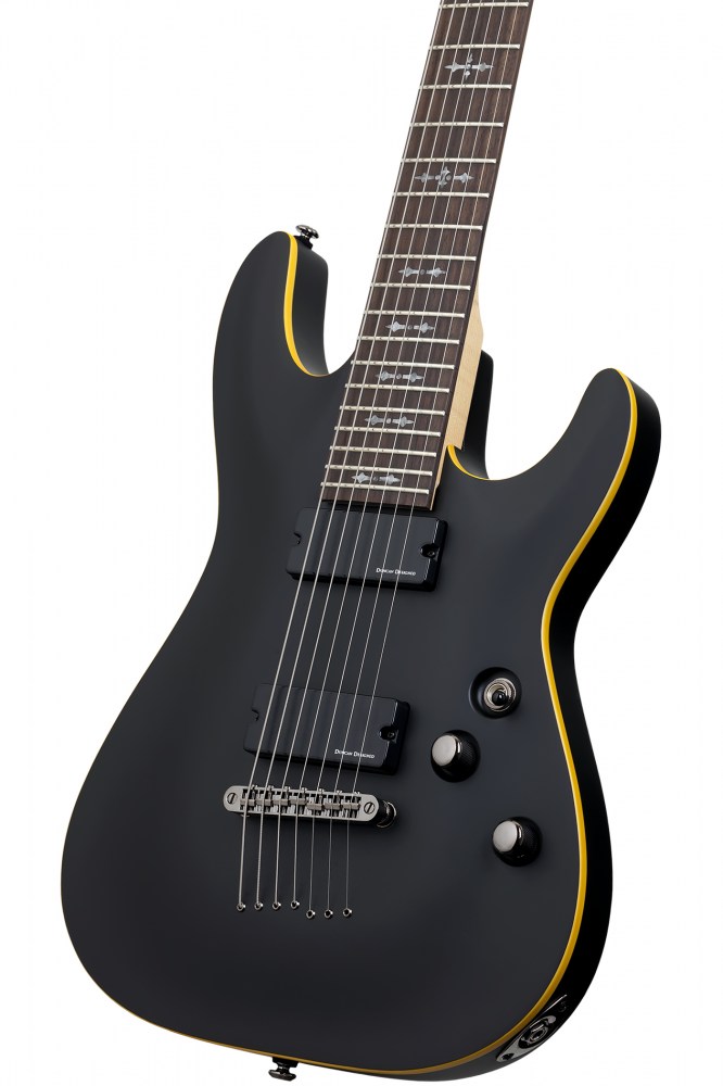 Schecter Demon-7 7c 2h Ht Wen - Aged Black Satin - 7 string electric guitar - Variation 1