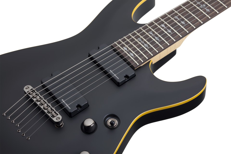 Schecter Demon-7 7c 2h Ht Wen - Aged Black Satin - 7 string electric guitar - Variation 2