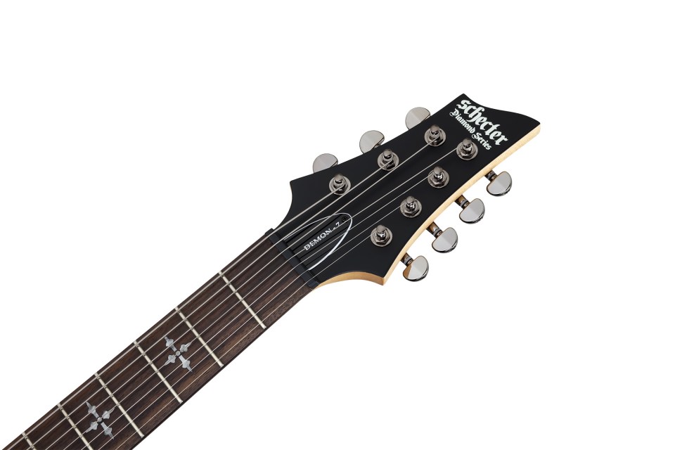 Demon 7 aged black satin 7 string electric guitar Schecter