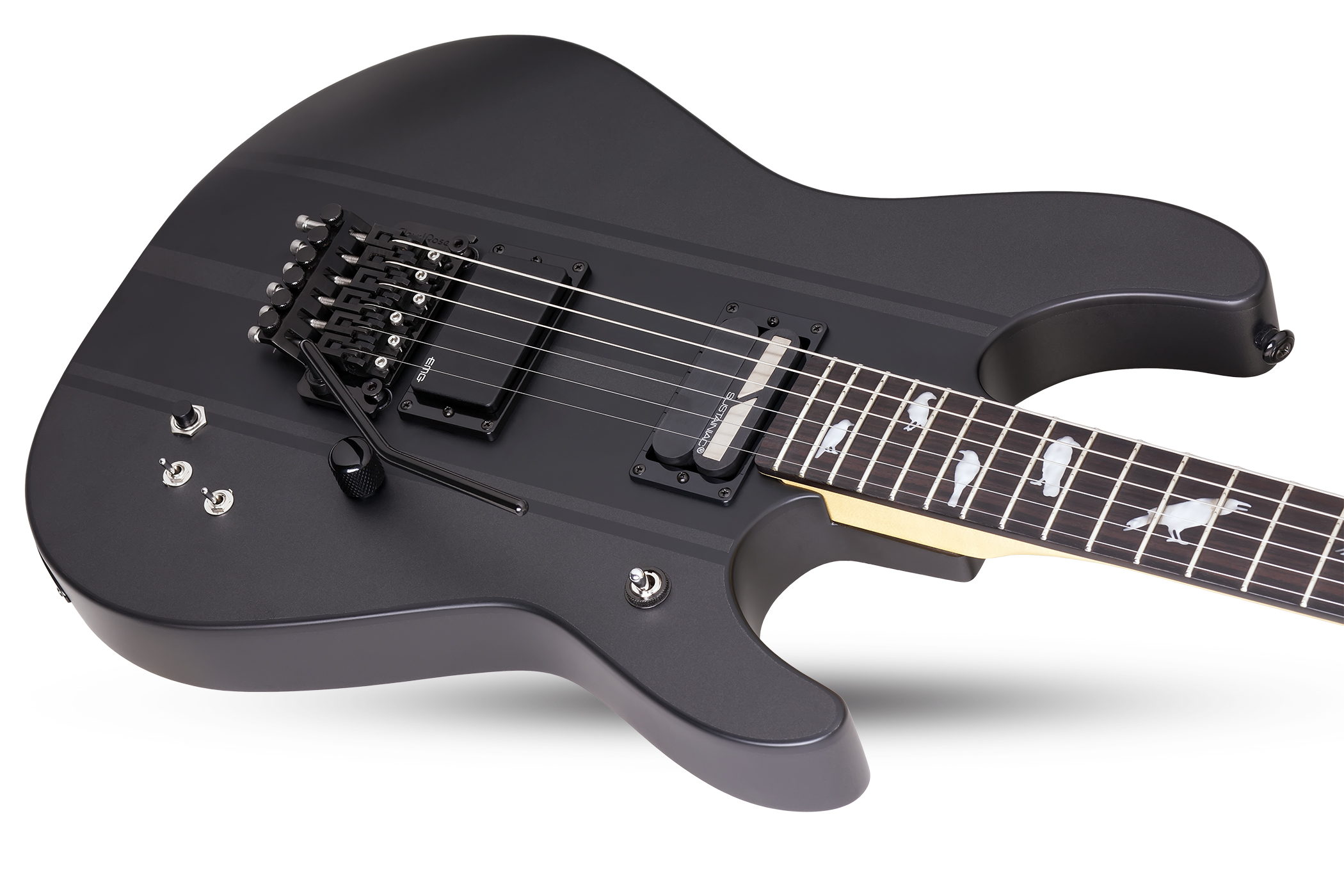 Schecter Dj Ashba Signature 2h Emg Sustainiac Fr Eb - Carbon Grey - Str shape electric guitar - Variation 1