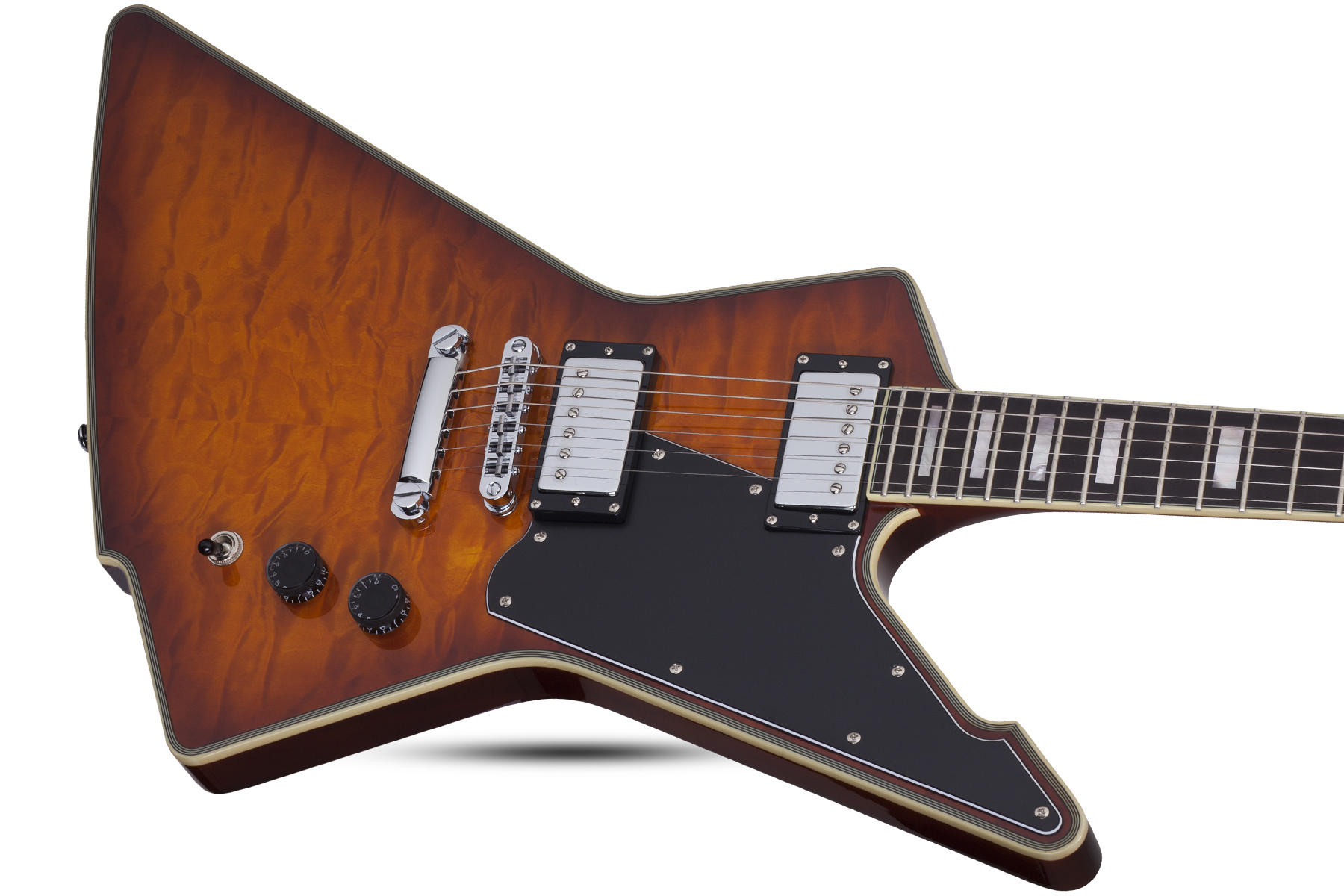 Schecter E-1 Custom 2h Ht Eb - Vintage Sunburst - Metal electric guitar - Variation 1