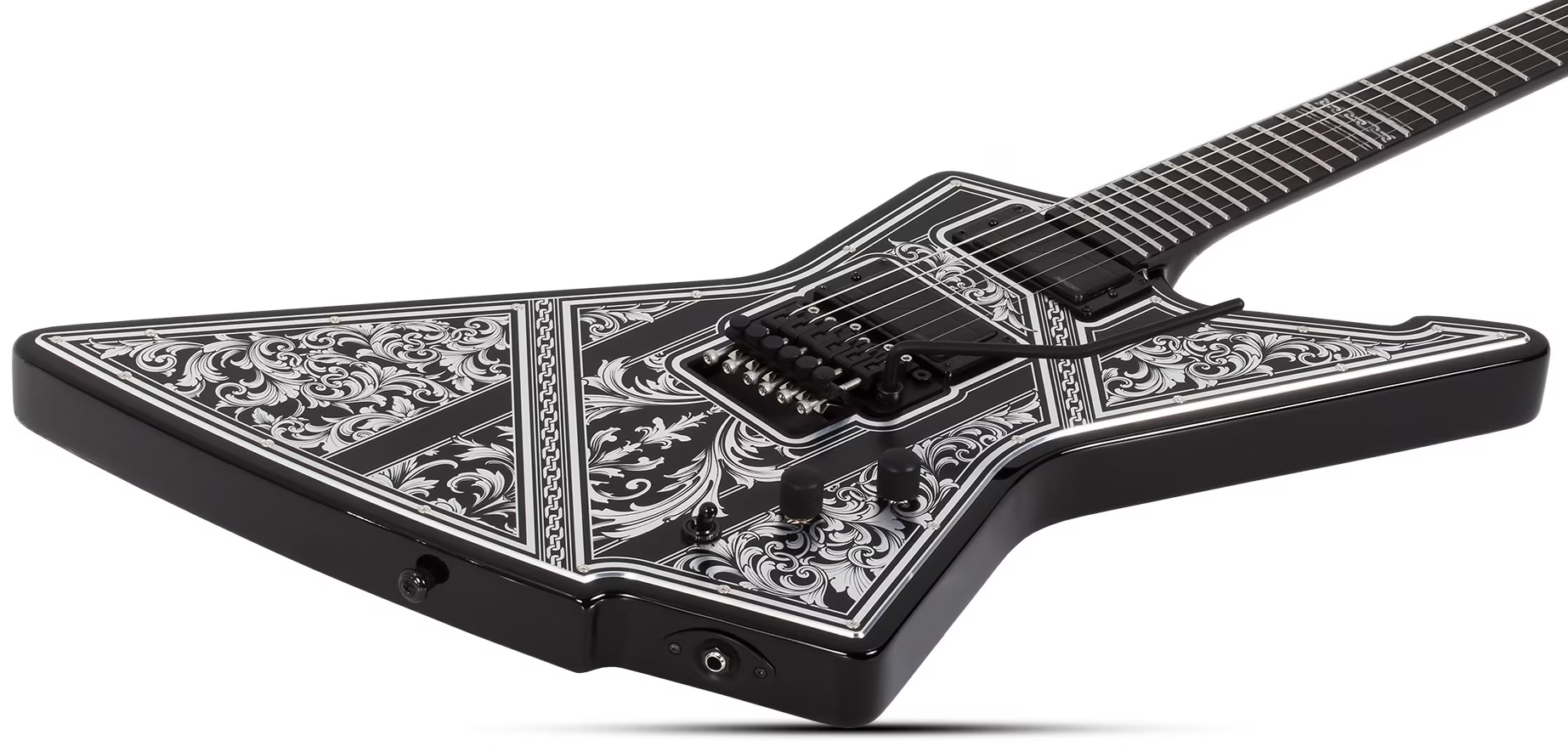 Schecter E1 Pryzm Palladium 2h Fishman Fluence Modern Fr Eb - Gloss Black - 7 string electric guitar - Variation 1