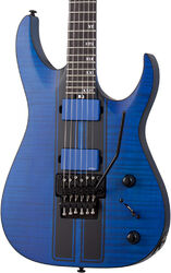 Str shape electric guitar Schecter Banshee GT FR - Satin trans blue