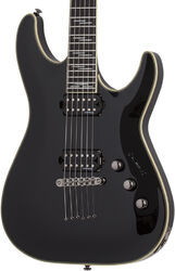 Str shape electric guitar Schecter C-1 Blackjack - Black