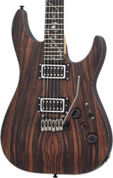 Str shape electric guitar Schecter C-1 Exotic Ebony - Natural satin