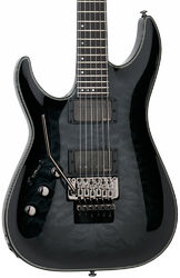 Left-handed electric guitar Schecter Hellraiser Hybrid C-1 FR Left Hand - Trans. black burst