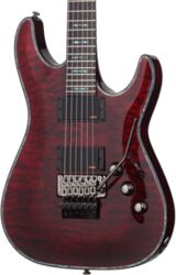 Str shape electric guitar Schecter Hellraiser C-1 FR S - Black cherry