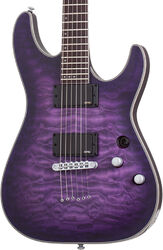 Str shape electric guitar Schecter C-1 Platinum - Satin purple burst