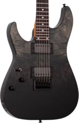 Str shape electric guitar Schecter C-1 Standard LH - Black Fade Burst Burl