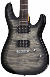 Str shape electric guitar Schecter C-6 Plus - Charcoal burst