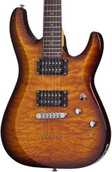 Str shape electric guitar Schecter C-6 Plus - Vintage sunburst