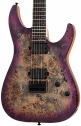 Str shape electric guitar Schecter C-6 Pro - Aurora burst