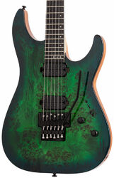 Double cut electric guitar Schecter C-6 Pro FR - Aqua burst