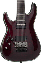 Left-handed electric guitar Schecter Hellraiser C-7 FR S LH - Black cherry