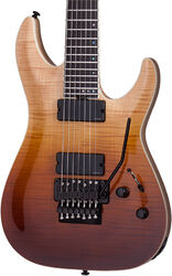 7 string electric guitar Schecter C-7 FR SLS Elite - Antique fade burst