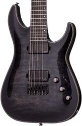 7 string electric guitar Schecter Hellraiser Hybrid C-7 - Trans black burst