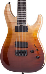 7 string electric guitar Schecter C-7 SLS Elite - Antique fade burst