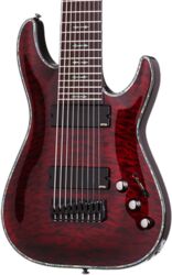 8 and 9 string electric guitar Schecter Hellraiser C-9 - Black cherry