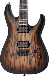 Str shape electric guitar Schecter C-1 Pale Moon - Natural Satin Black Burst