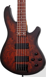 Solid body electric bass Schecter C-5 Standard 5-String - Tobacco Burl