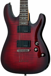 Str shape electric guitar Schecter Demon-6 - Crimson red burst