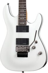Str shape electric guitar Schecter Demon-6 FR - Vintage white