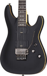 Str shape electric guitar Schecter Demon-6 FR - Aged black satin