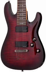 7 string electric guitar Schecter Demon-7 - Crimson red burst