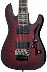 7 string electric guitar Schecter Demon-7 FR - Crimson red burst