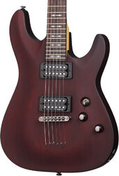 Str shape electric guitar Schecter Omen-6 - Walnut satin