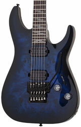 Str shape electric guitar Schecter Omen Elite-6 FR - See thru blueburst