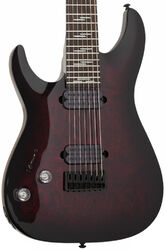 Left-handed electric guitar Schecter Omen Elite-7 LH Left Hand - Black cherry burst