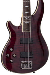 Solid body electric bass Schecter Omen Extreme-4 LH - Black cherry