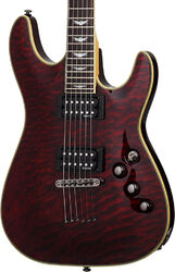 Str shape electric guitar Schecter Omen Extreme-6 - Black cherry