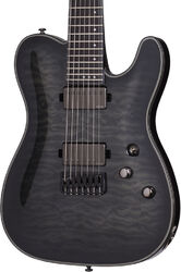 7 string electric guitar Schecter Hellraiser Hybrid PT-7 - Transp. black burst