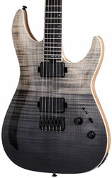 Str shape electric guitar Schecter C-1 SLS Elite - Black fade burst