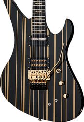 Signature electric guitar Schecter Synyster Custom-S - Black w/ gold stripes