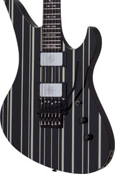 Signature electric guitar Schecter Synyster Custom - Gloss Black with Silver Pinstripes