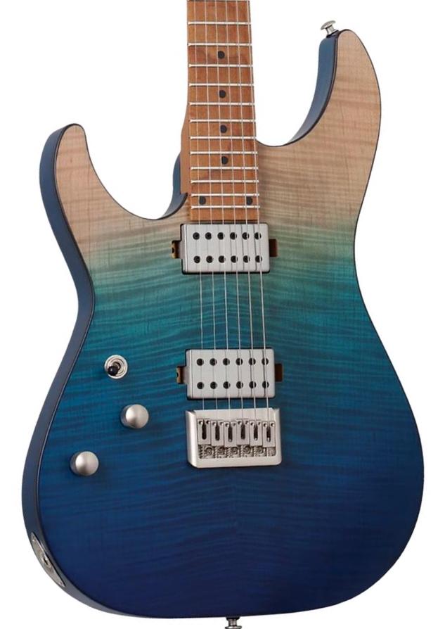 Str shape electric guitar Schecter C-1 Standard Plus LH - Blue Fade